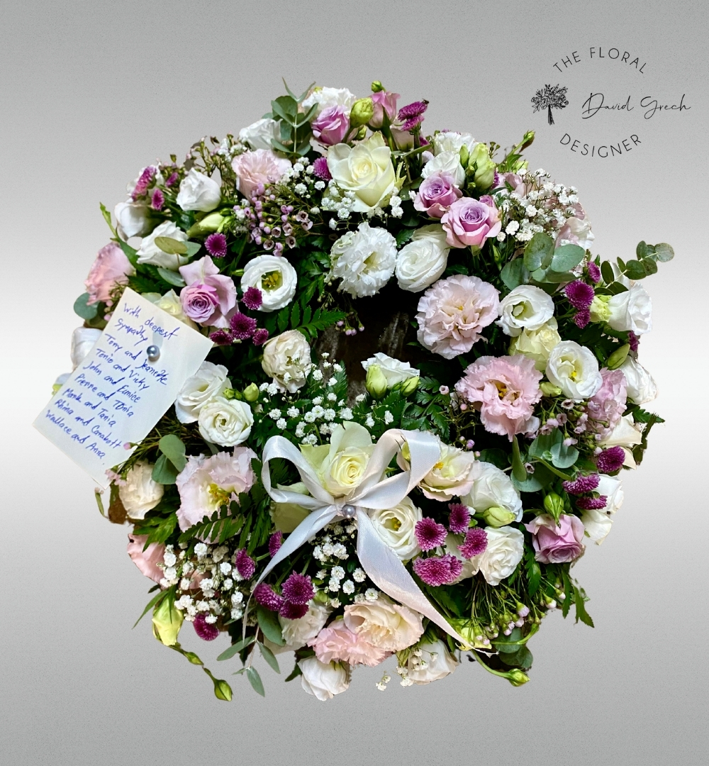 Funeral mixed flower wreath