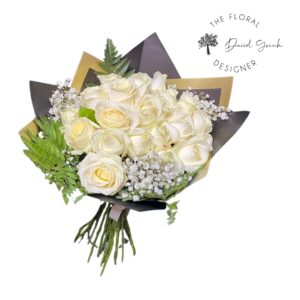 white roses bouquet