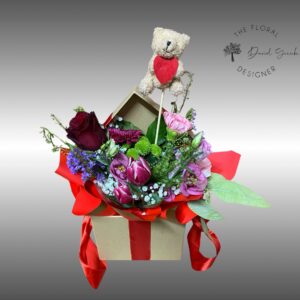 Mixed flower hatbox